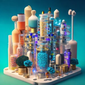 A smart city made of pills vials and medical devices